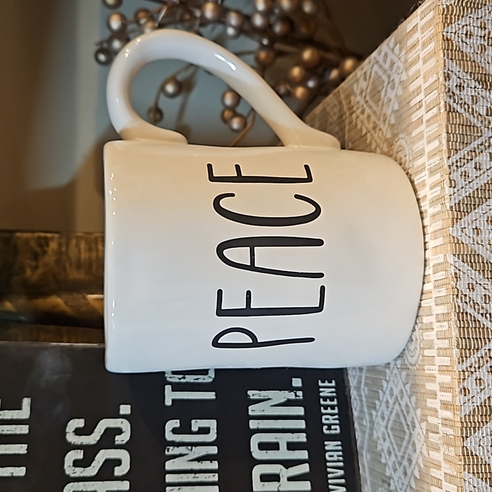NEW Pier One ~ PEACE Mug ~ 16 oz. Stoneware ~ Christmas